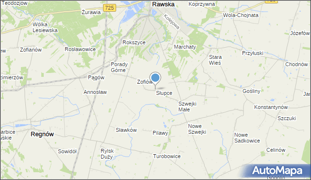 mapa Słupce, Słupce na mapie Targeo